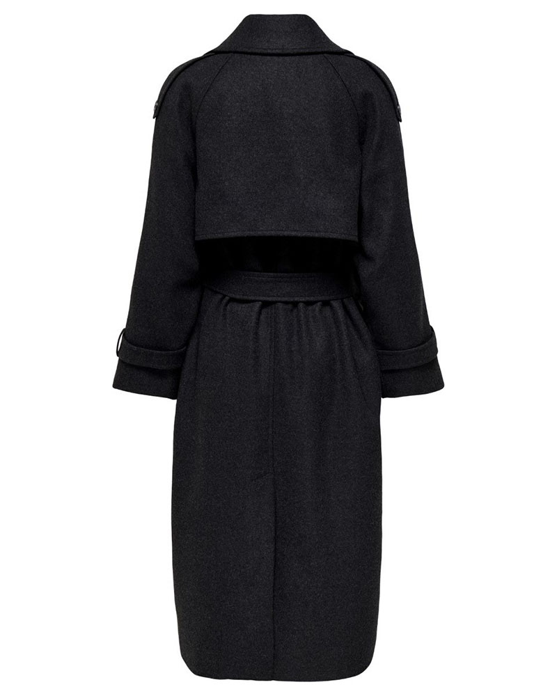ONLY ONLDEAR-TRILLION LONG BELT COAT PNT - 15344734