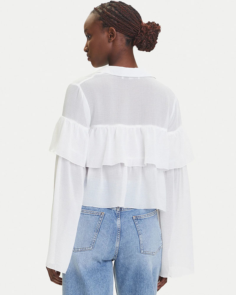 ONLY ONLSUZZI L/S FRILL TIE TOP OX WVN - 15360661 ONLY ONLSUZZI L/S FRILL TIE TOP OX WVN - 15360661