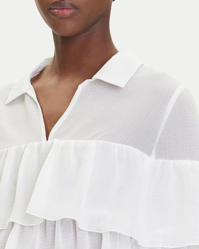 ONLY ONLSUZZI L/S FRILL TIE TOP OX WVN - 15360661 ONLY ONLSUZZI L/S FRILL TIE TOP OX WVN - 15360661