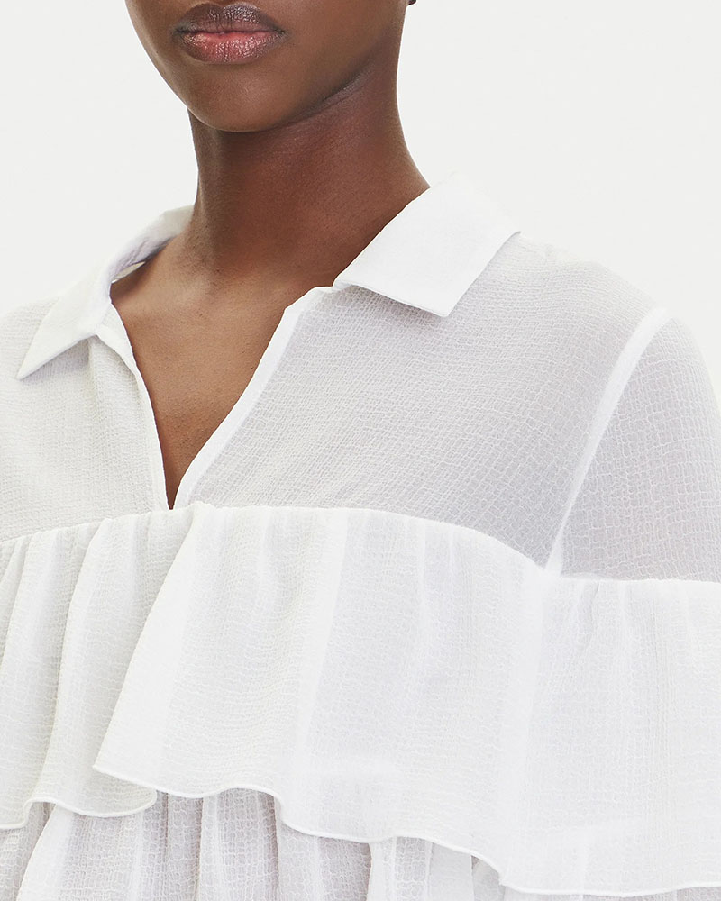 ONLY ONLSUZZI L/S FRILL TIE TOP OX WVN - 15360661 ONLY ONLSUZZI L/S FRILL TIE TOP OX WVN - 15360661