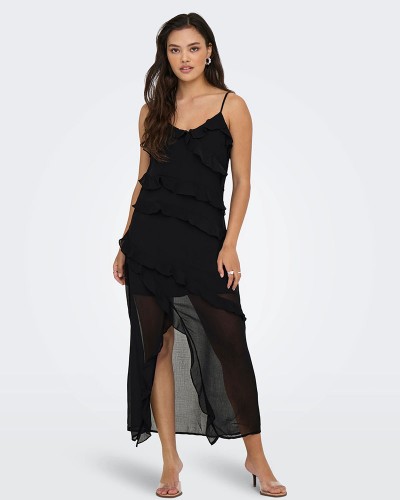 ONLY ONLSINE LIFE STRAP FRILL LONG DRESS WVN - 15358168 ONLY ONLSINE LIFE STRAP FRILL LONG DRESS WVN - 15358168