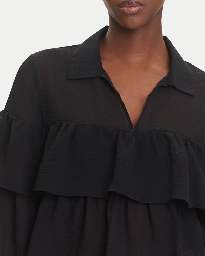 ONLY ONLSUZZI L/S FRILL TIE TOP OX WVN - 15360661 ONLY ONLSUZZI L/S FRILL TIE TOP OX WVN - 15360661