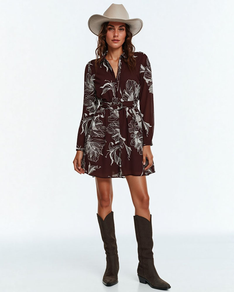 ONLY ONLSTAR LIFE L/S MILEY BELT DRESS WVN - 15360309 ONLY ONLSTAR LIFE L/S MILEY BELT DRESS WVN - 15360309