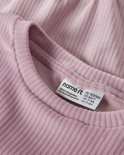 NAME IT NKFVELOA LS VELVET SHORT TOP - 13235119