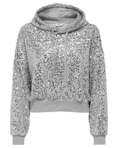 ONLY ONLJADA L/S SEQUINS HOOD SWT - 15358838