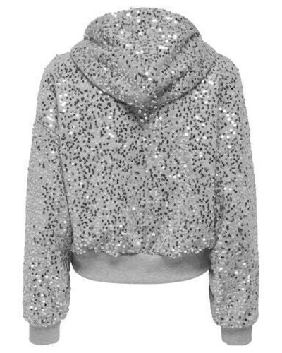 ONLY ONLJADA L/S SEQUINS HOOD SWT - 15358838