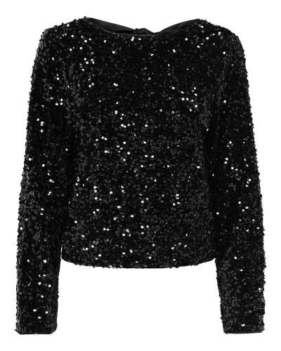 ONLY ONLCONFIDENCE L/S SEQUIN BOW TOP JRS - 15360166