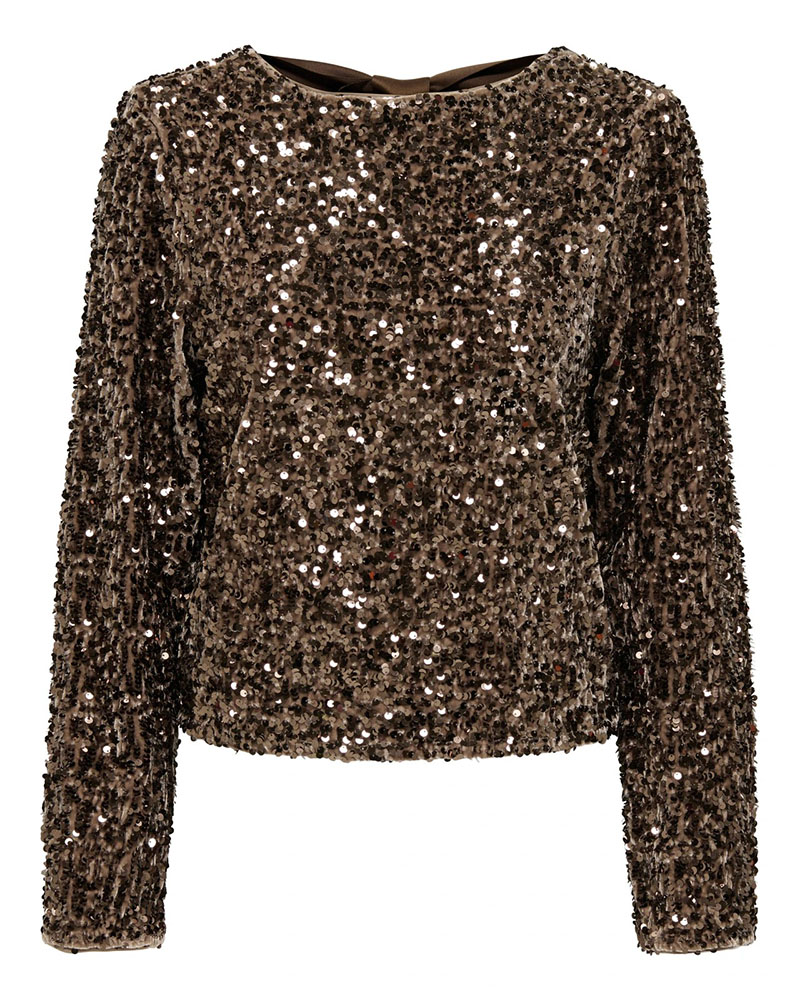 ONLY ONLCONFIDENCE L/S SEQUIN BOW TOP JRS - 15360166