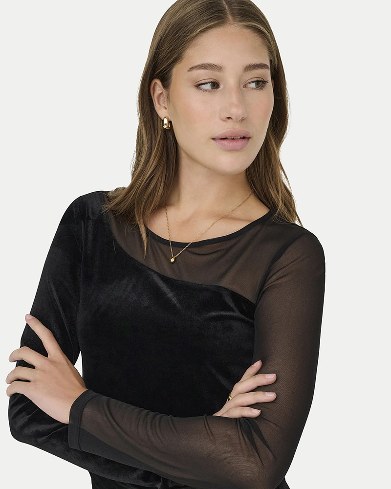 ONLY ONLSMOOTH L/S MESH MIX TOP BOX JRS - 15360668 ONLY ONLSMOOTH L/S MESH MIX TOP BOX JRS - 15360668