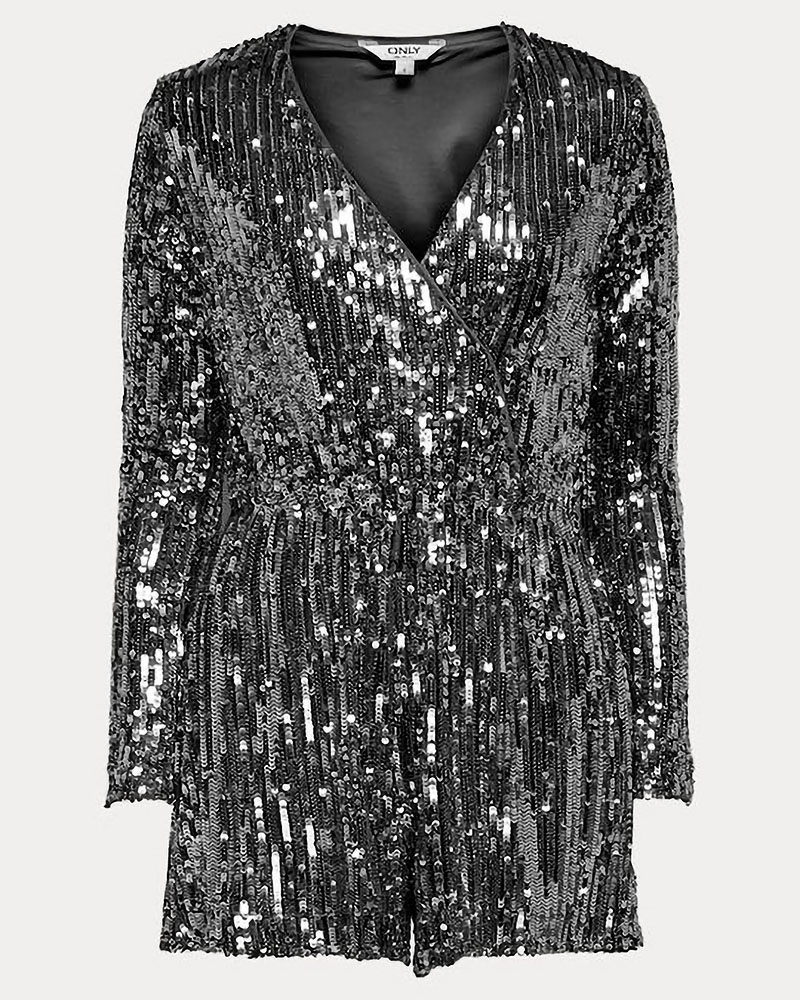 ONLY ONLAMABEL LS SEQUINS PLAYSUIT WVN - 15358369