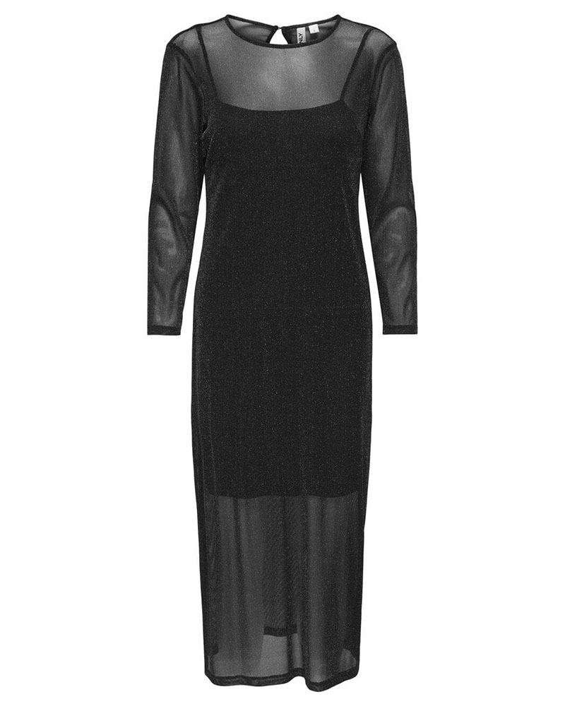ONLY ONLMELLA L/S LONG GLIT DRESS WVN - 15358432