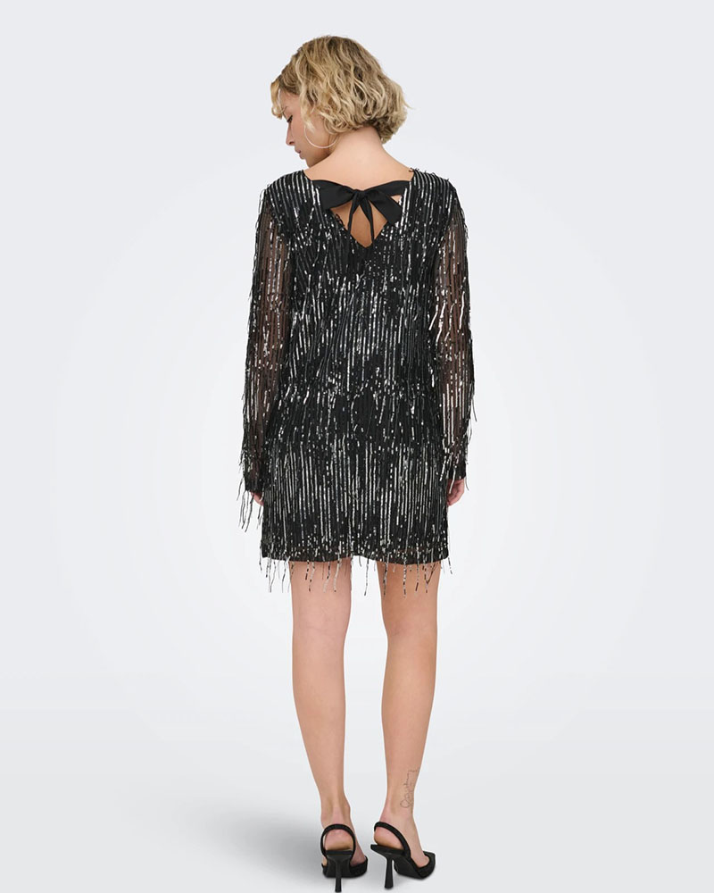 ONLY ONLSPACY LS SEQUINS BOW DRESS WVN - 15359920