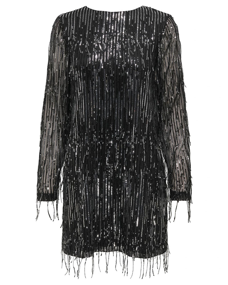 ONLY ONLSPACY LS SEQUINS BOW DRESS WVN - 15359920