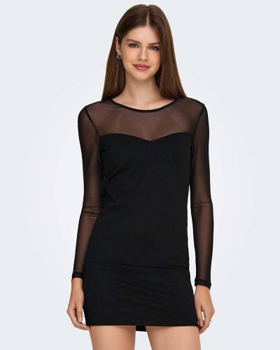ONLY ONLHEART-BECKI L/S MIX BODYCONDRESS WVN - 15358439