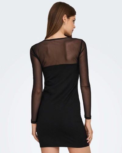 ONLY ONLHEART-BECKI L/S MIX BODYCONDRESS WVN - 15358439