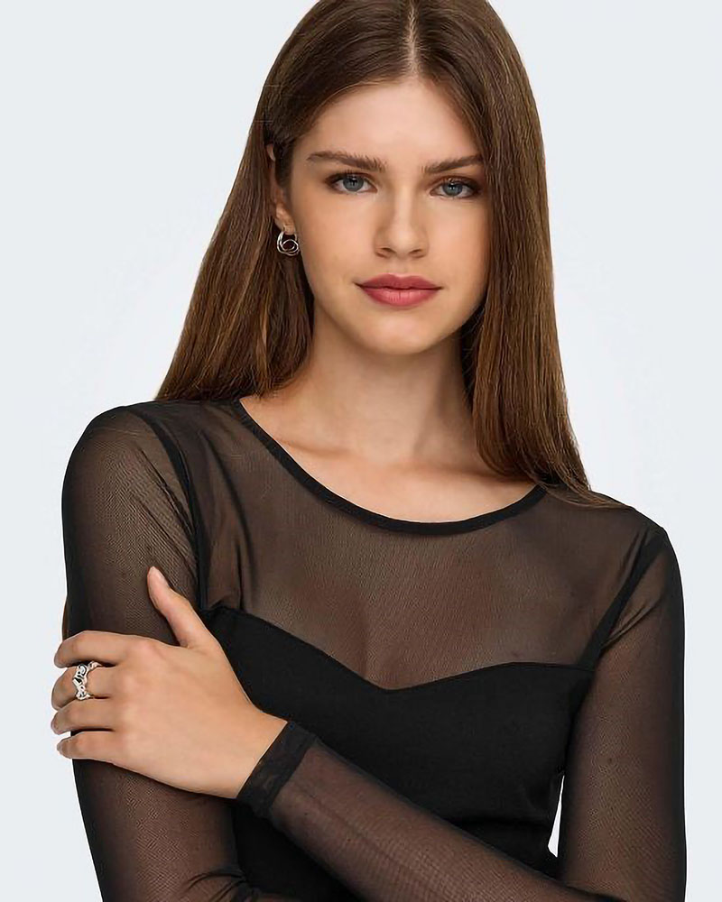 ONLY ONLHEART-BECKI L/S MIX BODYCONDRESS WVN - 15358439