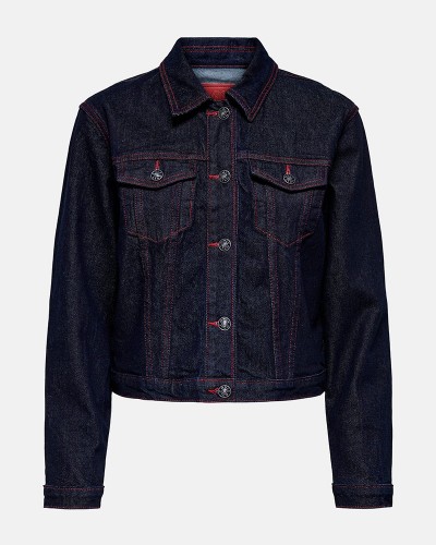 ONLY ONLCARNABY L/S RED STITCH DNM JACKET MAE - 15357698 ONLY ONLCARNABY L/S RED STITCH DNM JACKET MAE - 15357698