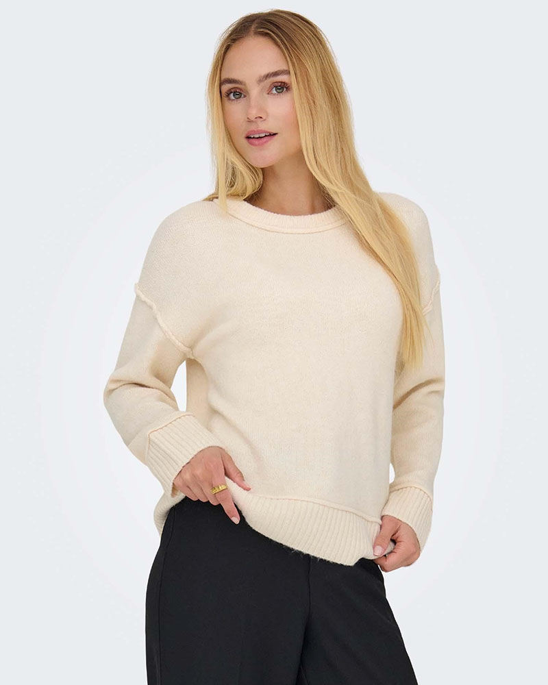 ONLY ONLHAZEL LIFE LS DETAIL O-NECK  BF KNT - 15358597