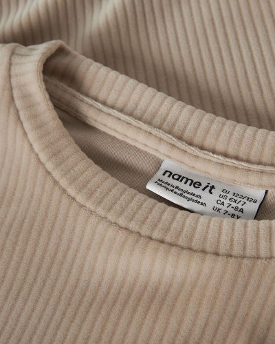 NAME IT NKFVELOA LS VELVET SHORT TOP - 13235119