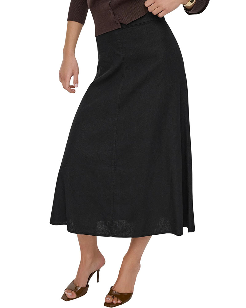 ONLY ONLGOA HW LINEN BL LONG SKIRT CC PNT - 15363690