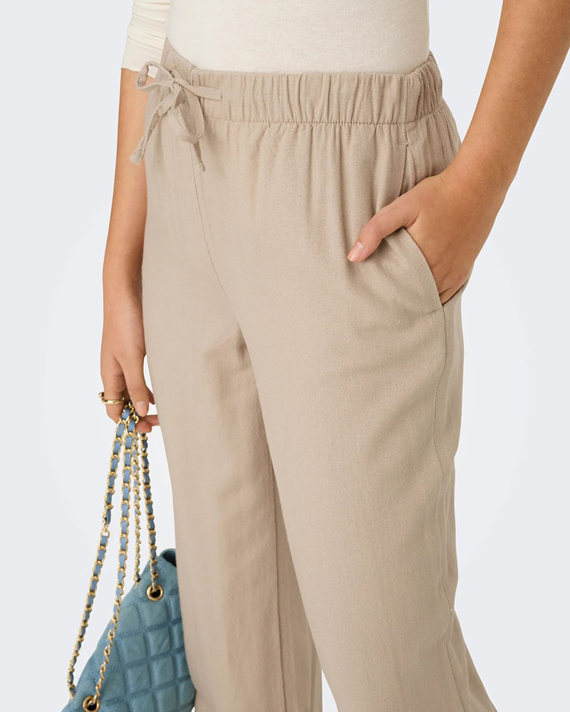 ONLY ONLGOA MW LINEN BL PULL-UP PANT CC PNT - 15363676