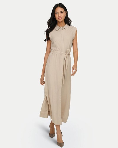 ONLY ONLGOA SL LINEN BL SHIRT DRESS CC PNT - 15363697