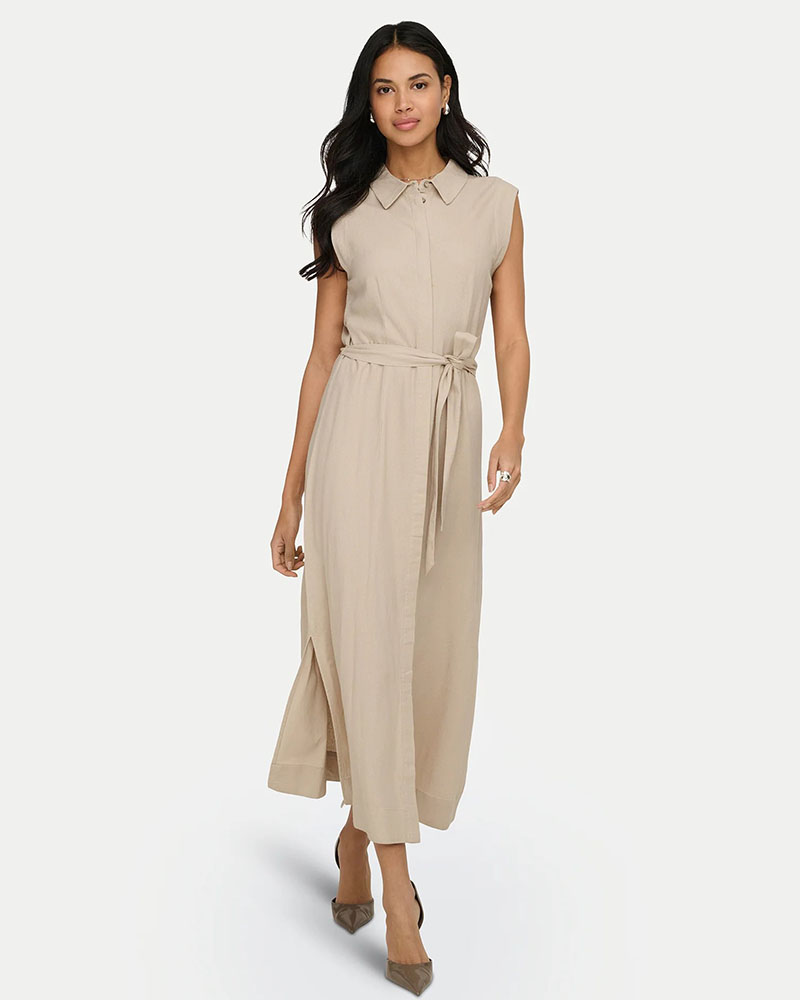 ONLY ONLGOA SL LINEN BL SHIRT DRESS CC PNT - 15363697