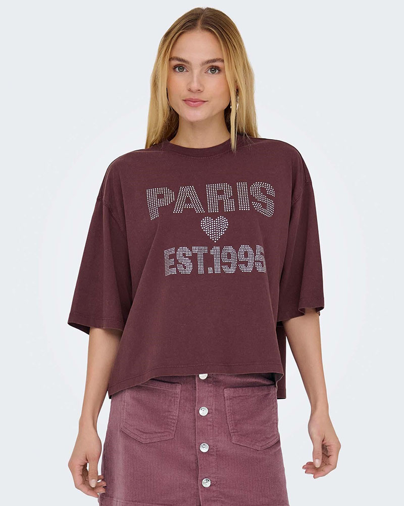 ONLY ONLJOS S/S O-NECK SHINE TOP BOX JRS - 15365622