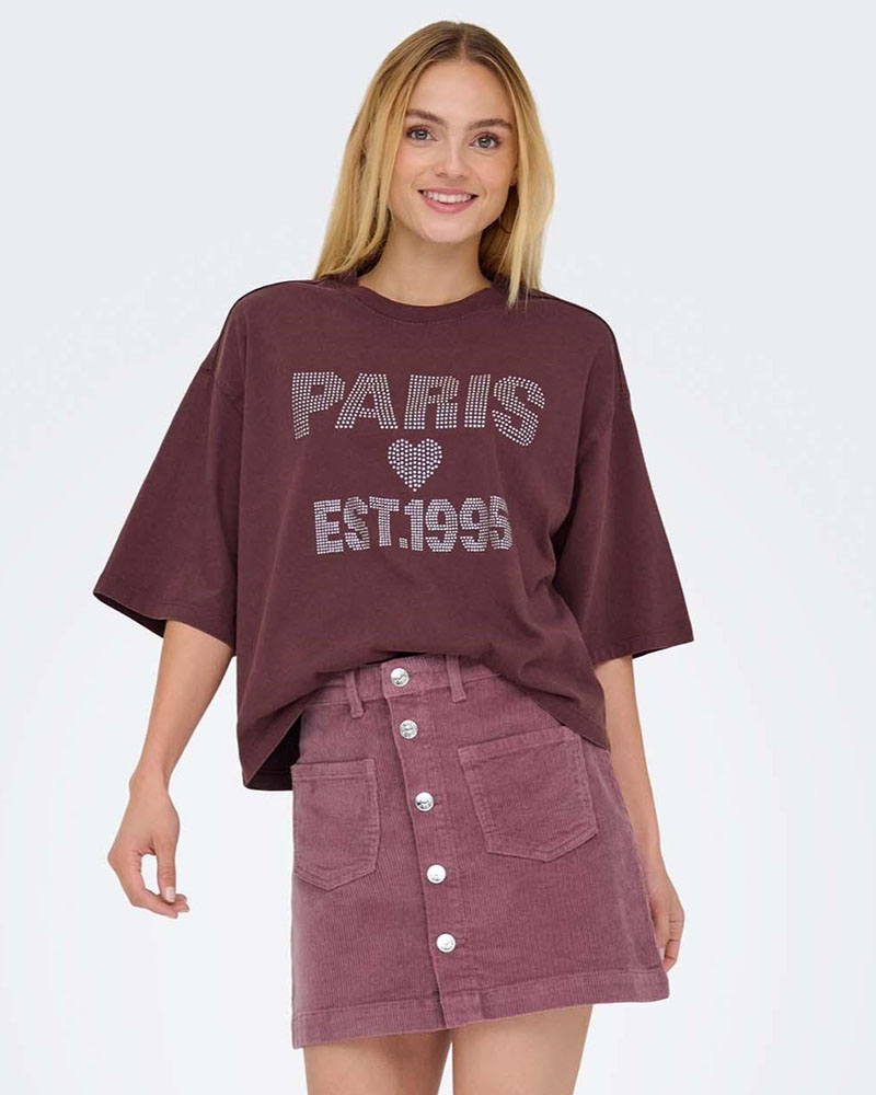 ONLY ONLJOS S/S O-NECK SHINE TOP BOX JRS - 15365622