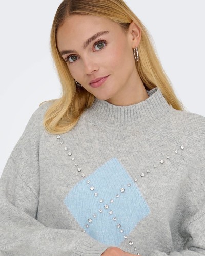 ONLY ONLWAKEFIELD LIFE LS BLING HIGHNECK KNT - 15361129