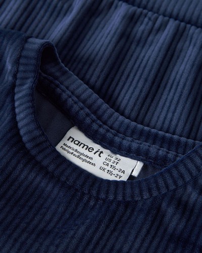 NAME IT NMFVELOA LS VELVET SHORT TOP - 13235117