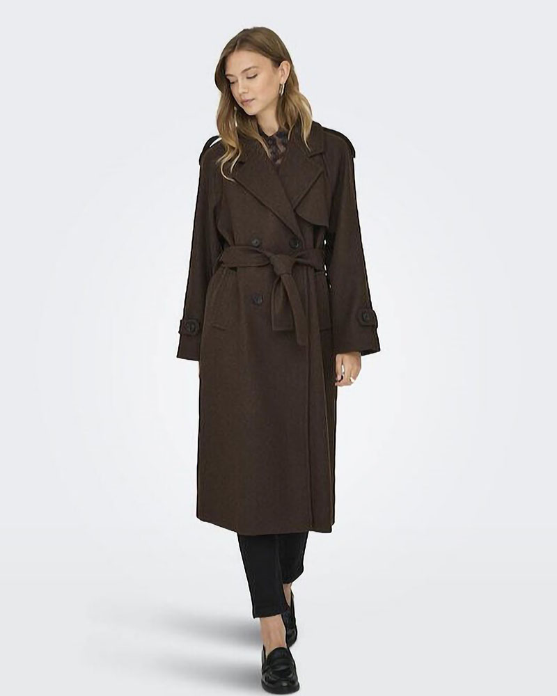 ONLY ONLDEAR-TRILLION LONG BELT COAT PNT - 15344734