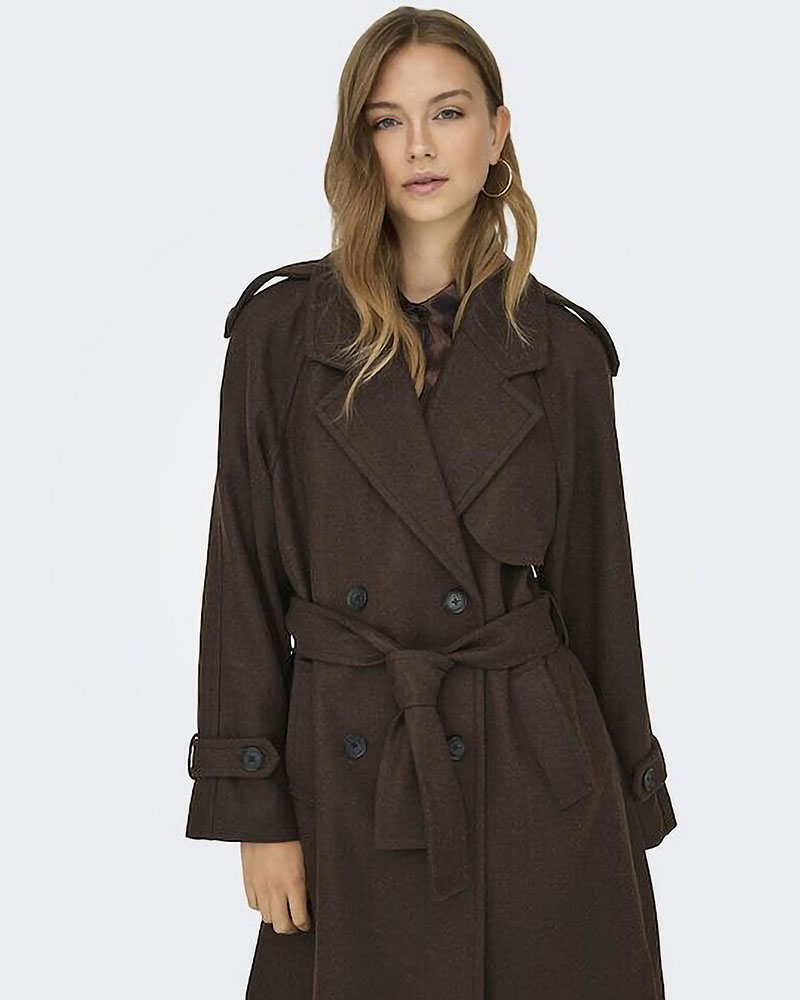 ONLY ONLDEAR-TRILLION LONG BELT COAT PNT - 15344734