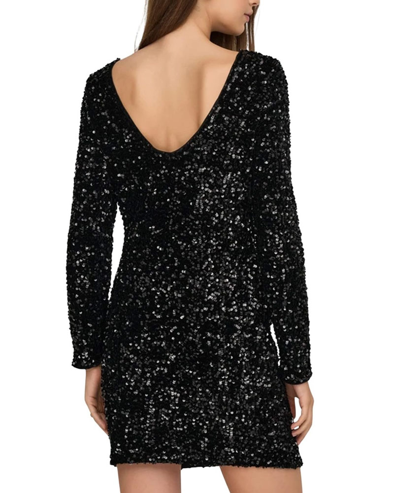 ONLY ONLCONFIDENCE L/S DEEP SEQUINS DRESSJRS. - 15360167