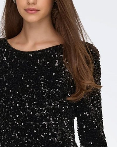 ONLY ONLCONFIDENCE L/S DEEP SEQUINS DRESSJRS. - 15360167
