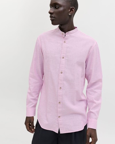 JACK & JONES JJESUMMER LINEN BLEND BAND SHIRT L/S SN - 12289184