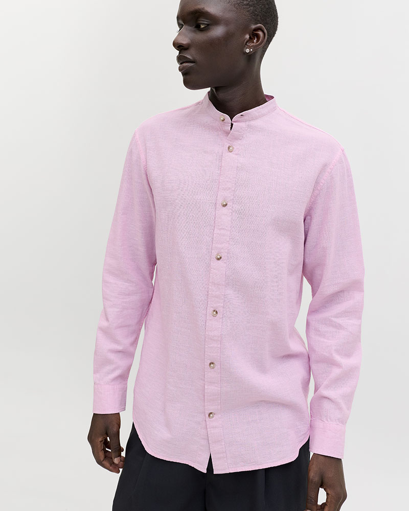 JACK & JONES JJESUMMER LINEN BLEND BAND SHIRT L/S SN - 12289184