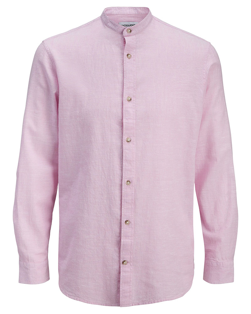 JACK & JONES JJESUMMER LINEN BLEND BAND SHIRT L/S SN - 12289184