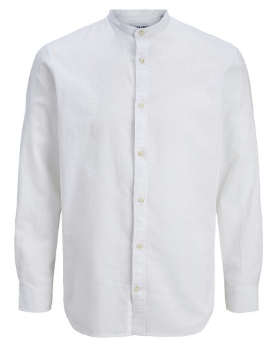 JACK & JONES JJESUMMER LINEN BLEND BAND SHIRT L/S SN - 12289184