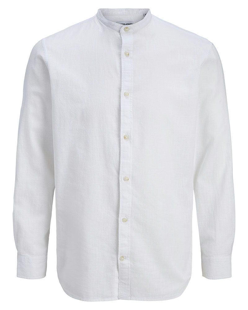 JACK & JONES JJESUMMER LINEN BLEND BAND SHIRT L/S SN - 12289184