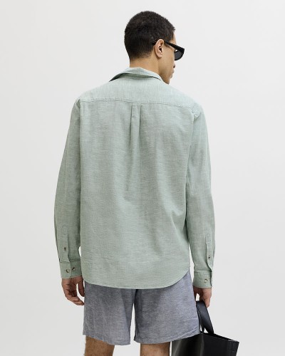 JACK & JONES JJESUMMER LINEN BLEND SHIRT L/S SN - 12289174