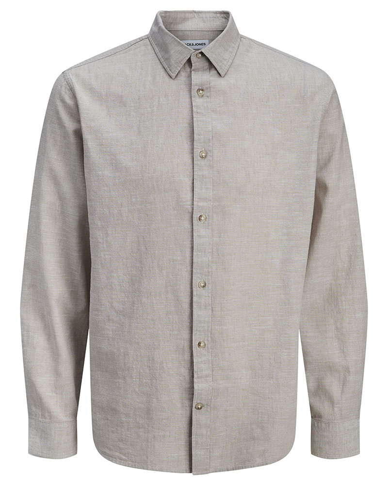 JACK & JONES JJESUMMER LINEN BLEND SHIRT L/S SN - 12289174
