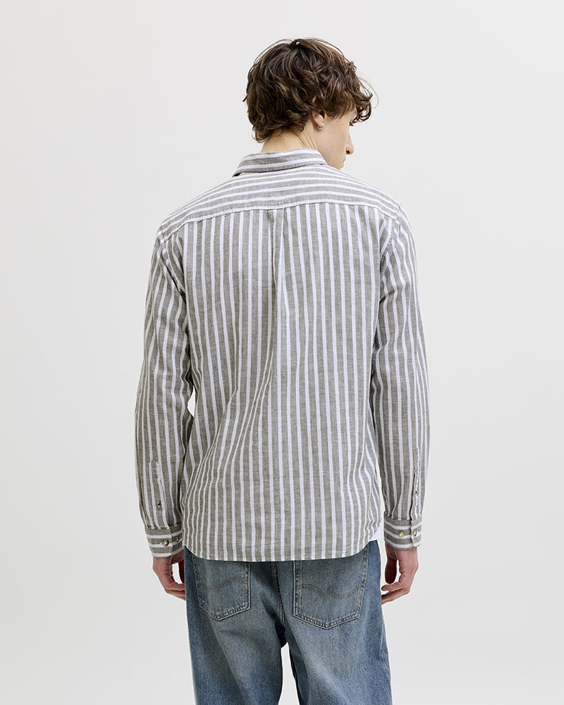 JACK & JONES JJESUMMER LINEN BLEND SHIRT L/S SN - 12289174