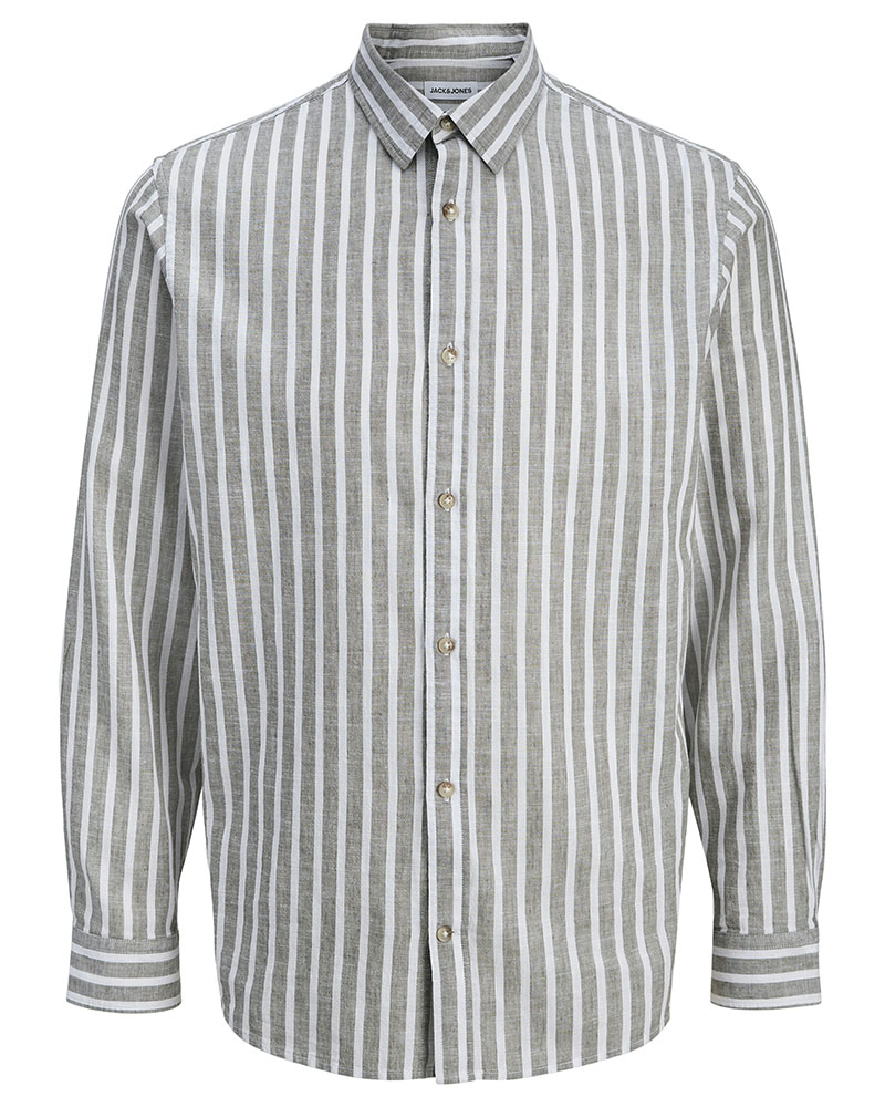JACK & JONES JJESUMMER LINEN BLEND SHIRT L/S SN - 12289174