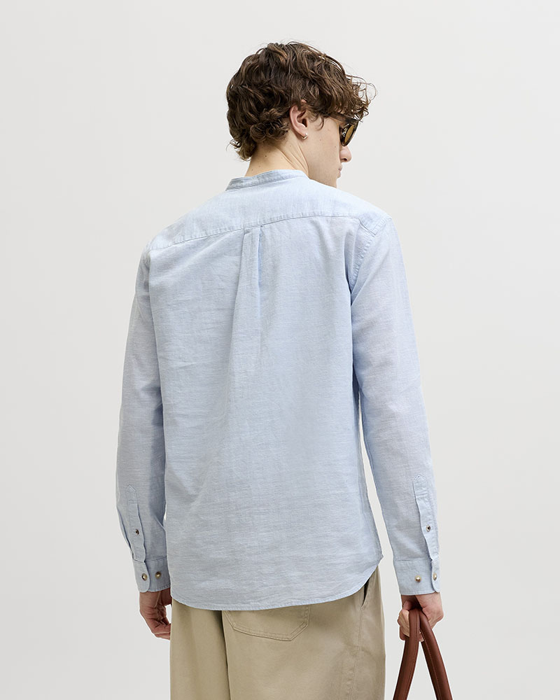 JACK & JONES JJESUMMER LINEN BLEND BAND SHIRT L/S SN - 12289184