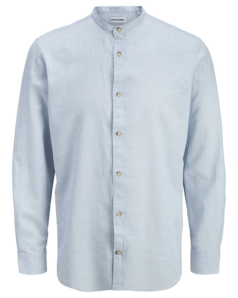JACK & JONES JJESUMMER LINEN BLEND BAND SHIRT L/S SN - 12289184