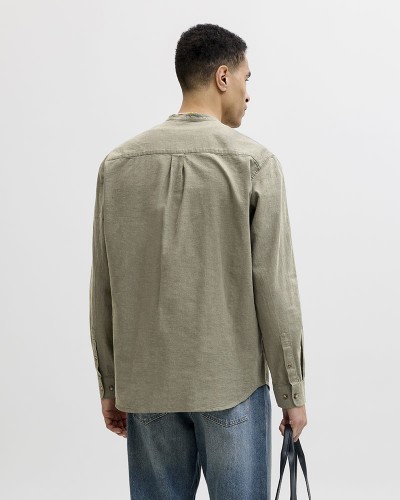 JACK & JONES JJESUMMER LINEN BLEND BAND SHIRT L/S SN - 12289184