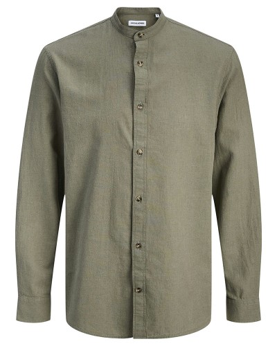 JACK & JONES JJESUMMER LINEN BLEND BAND SHIRT L/S SN - 12289184