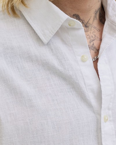 JACK & JONES JJESUMMER LINEN BLEND SHIRT S/S SN - 12289160