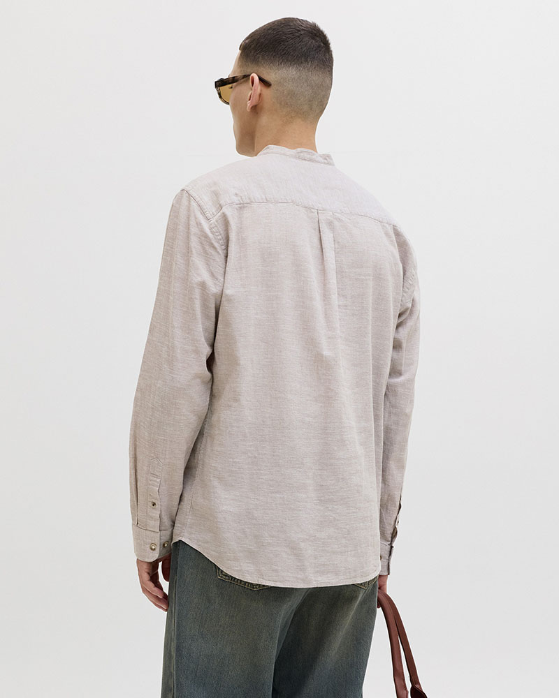 JACK & JONES JJESUMMER LINEN BLEND TUNIC SHIRT L/S SN - 12289190